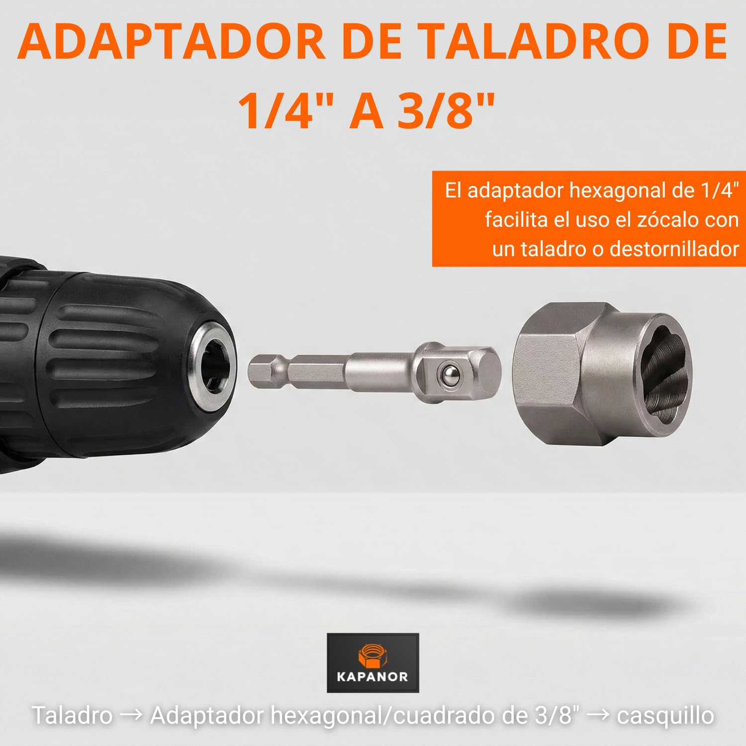 Extractor de Tornillos Rotos Juego 13 Llaves de Vaso 6,35-19mm + Adaptador HEX - Extractor Tuercas Antirrobo Pernos Dañados Oxidados - Estrías Inversas Carraca 3/8" Taladro Atornillador ✯KAPANOR✯