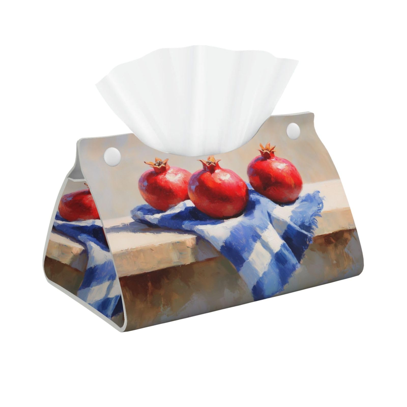 Abstract Pomegranates Tissue Box Cover Rectangle Pu Leather Tissue Box Holder for Car Bathroom Bedroom Desk Tabletop Decor