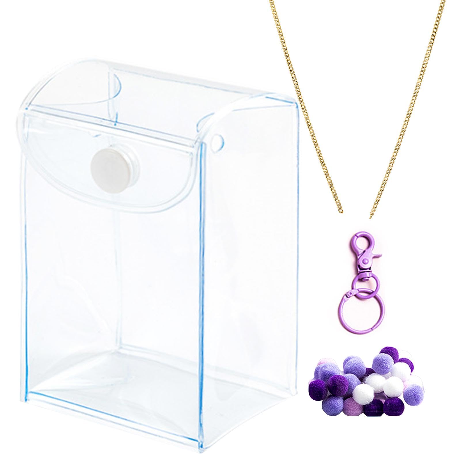 2pz Borsa per Esposizione di Figure Trasparenti, Borsa da Gita per Bambole con Portachiavi Borsa per Riporre Piccole Bambole per Collezionisti di Bambole di Mini Figure(Nero, Bianco