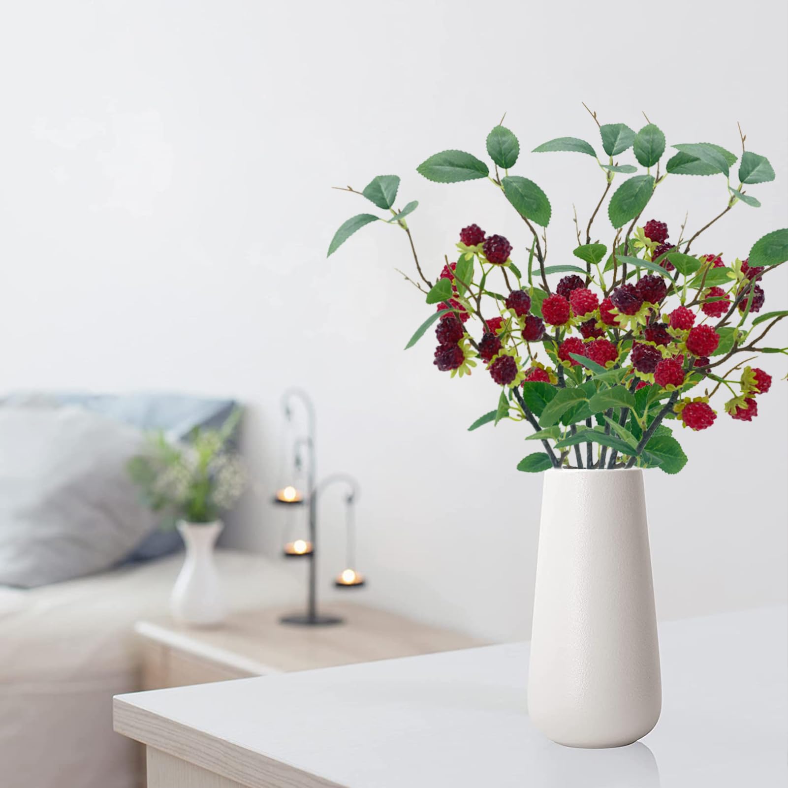 MINGZHE 3pcs Faux Fruit Black Berry,Artificial Berries Simulated Raspberry Berry Wild Fruit Raspberry Home Table Decorations(Inspired Plum)