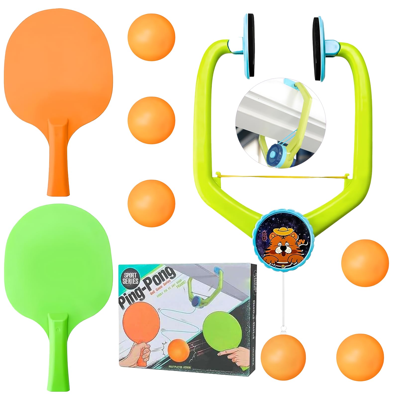 Jeu de Ping-Pong à Porte Réglable, Tennis de Table d'intérieur à Suspendre, Entraîneur de Table Suspendu, Entraîneur de Table Suspendu pour Enfant Adulte