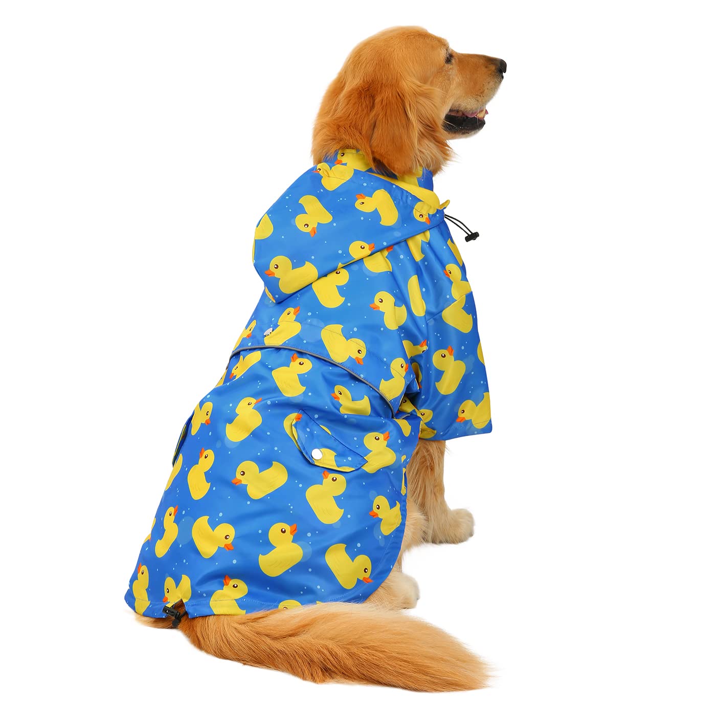 HDE Manteau de Pluie Double Couche avec Fermeture éclair pour Chiens de Petite et Grande Taille Bleu Taille XXL