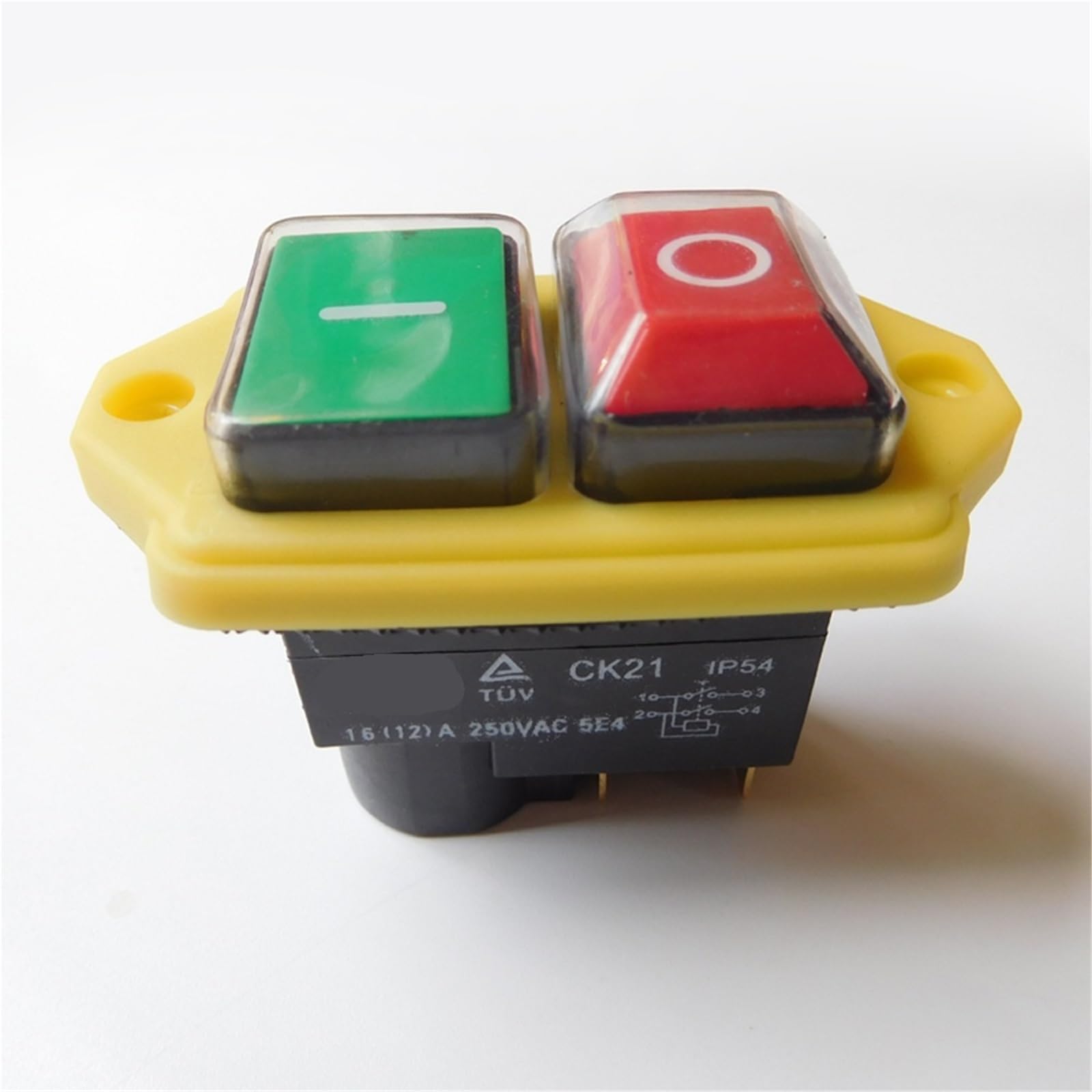 Interruptor pulsador electromagnético impermeable CK21 de 4 pines, interruptores de llave de encendido y apagado for máquinas herramienta industriales, 125 V/250 V, 16 (12) A(250V)