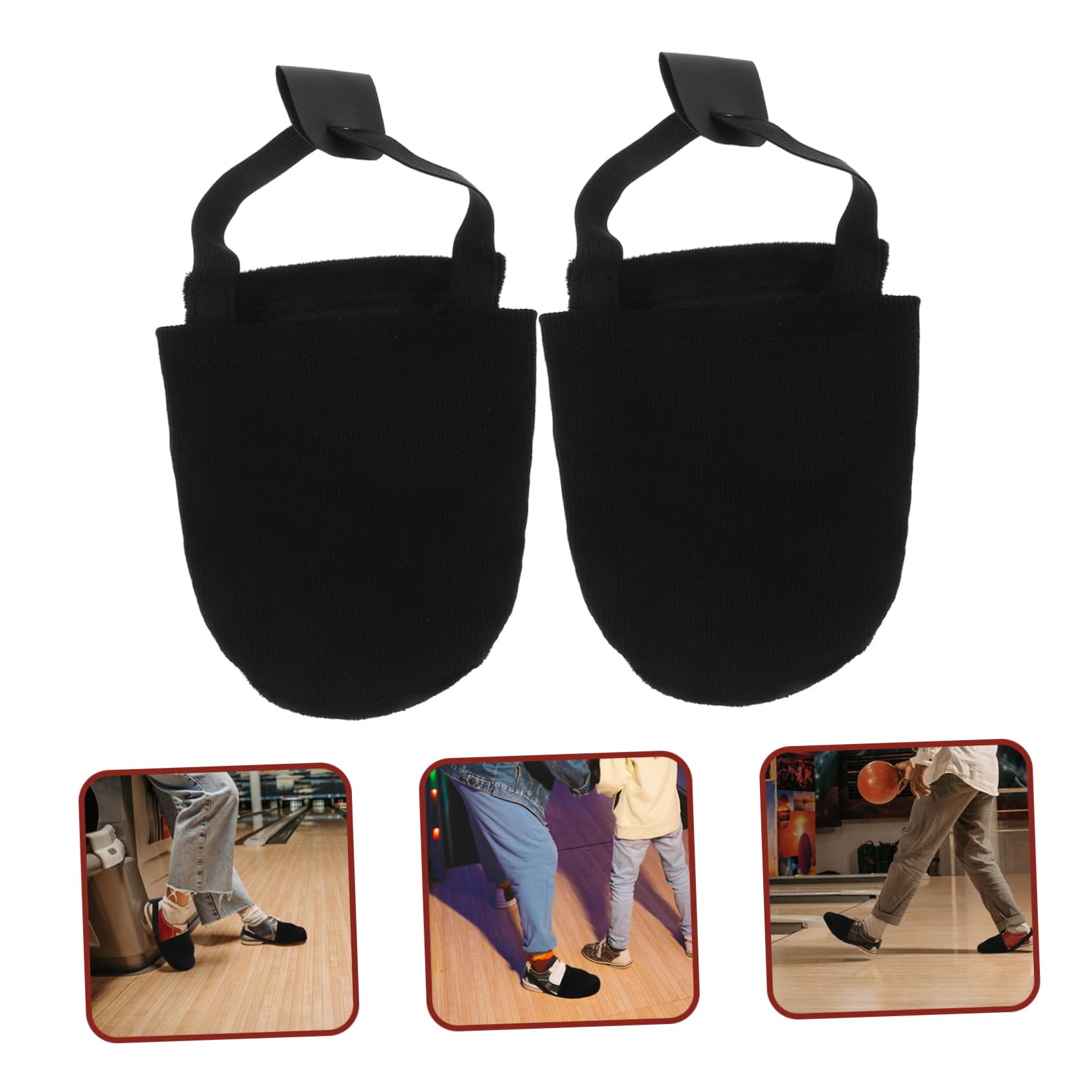 NAMOARLY 2 Pairs Bowling Shoe Cover Boys and Girls Bowling Shoes Slider Elastic Band Sports Slider Easy to Carry