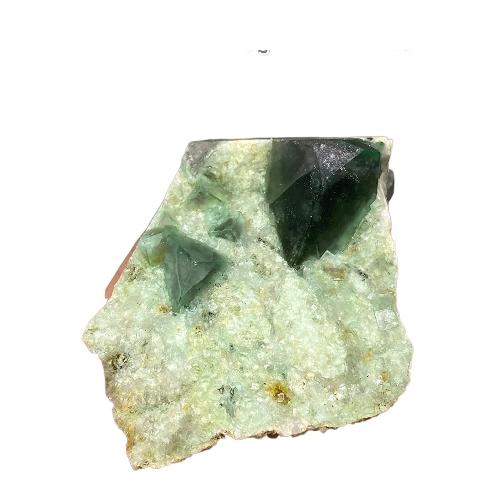 Fluorita verde natural soluciona la falta de enfoque con este especimen mineral en bruto