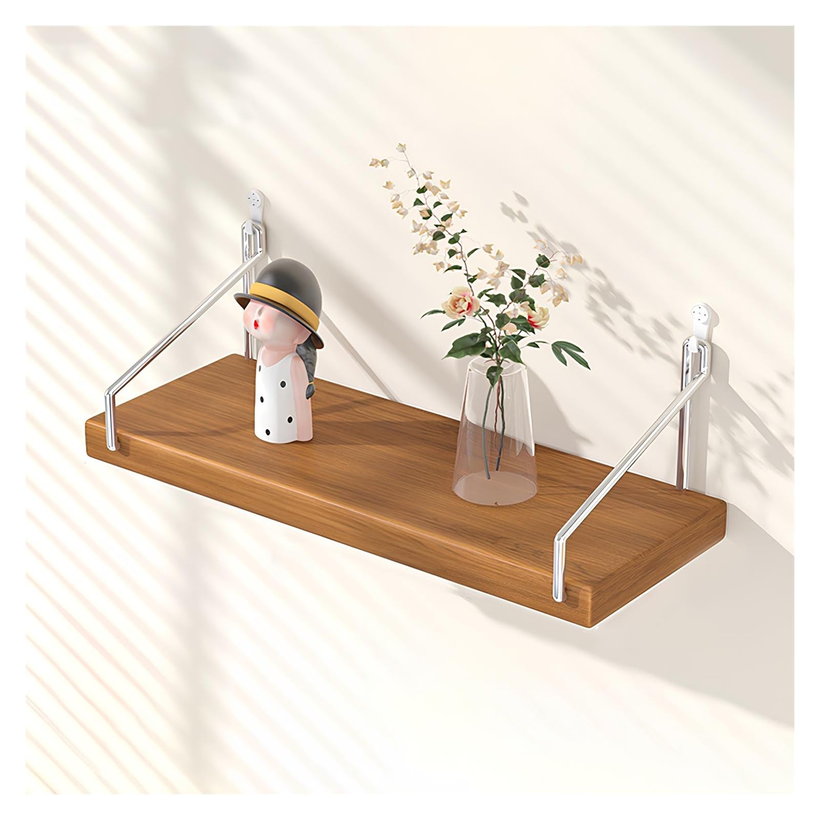Étagère murale flottante en bois de 60 cm pour salle de bain