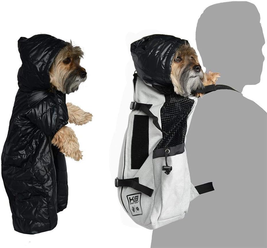 K9 Sport Sack | Dog Jacket with Hood - Down Alternative Insulating Dog Hoodie | Dog Backpack Snuggler for Cold Outdoor Adventures (XSmall - Small)