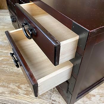 Amazon｜人気再入荷民芸家具桐材天然無垢和引き戸付きチェスト横長