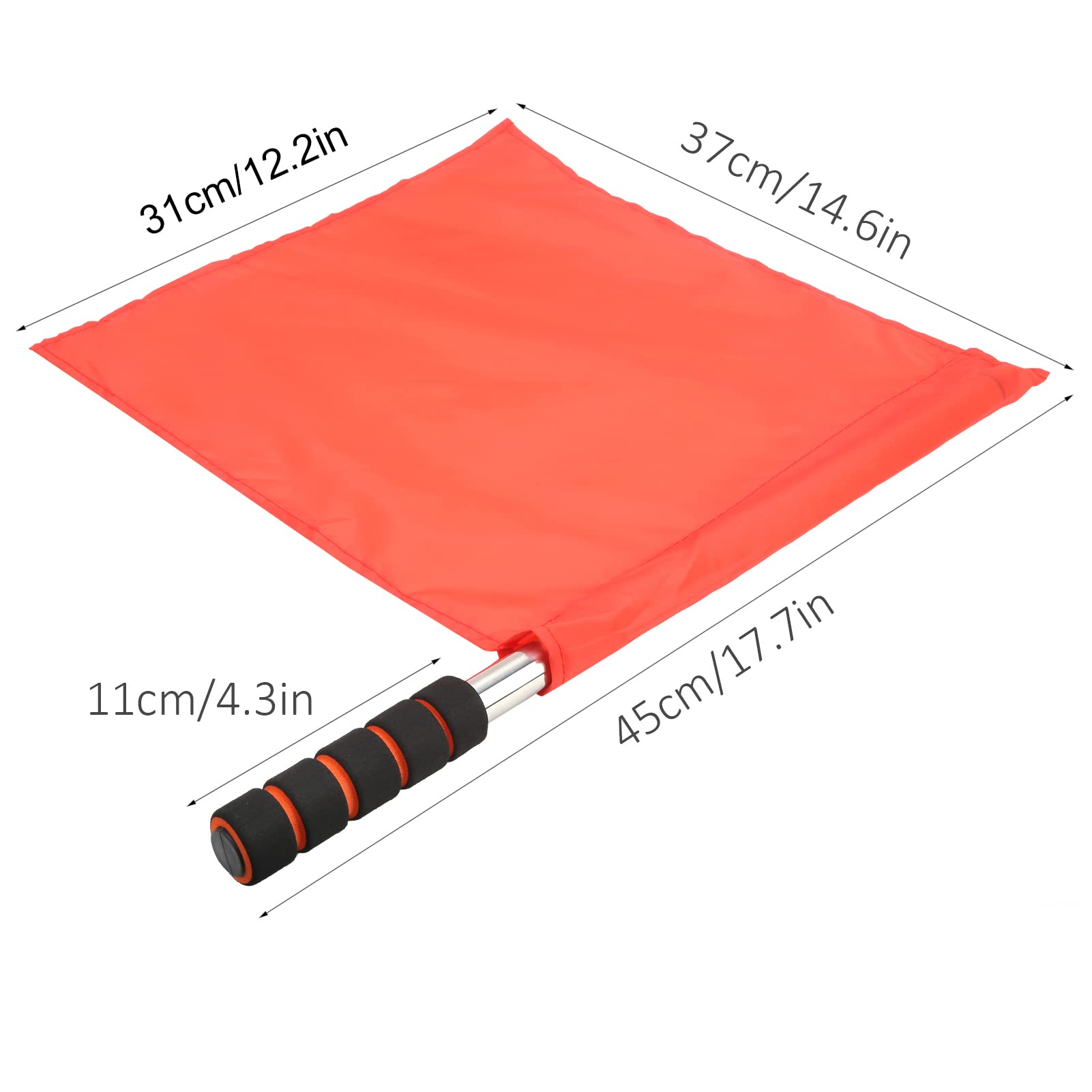 GALPADA Schiedsrichterflagge Rot - Wettkampf Signalflagge Mit Edelstahlstange | 45x36cm