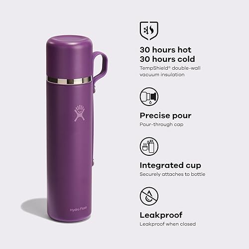 Miniatura 5 de Hydro Flask Hot Flask & Cup - Recipiente de viaje aislado de acero inoxidable para bebidas calientes para café y té, 36 onzas, color rosa trillium