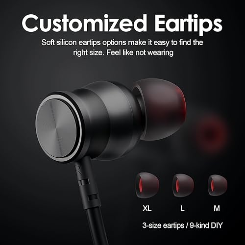 B0C3C6S3H5_image_4 Rythflo Auriculares Bluetooth, auriculares inalámbricos Bluetooth con micrófono en la oreja banda magnética para el cuello, 150 horas de reproducción