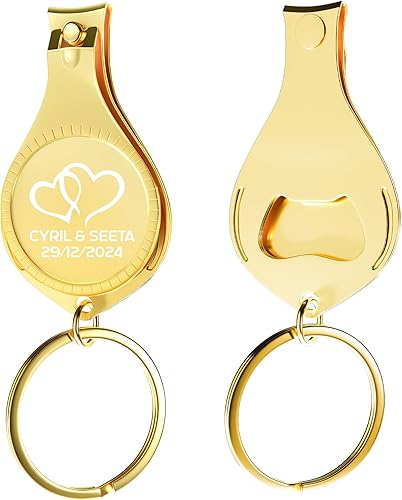 Miniatura 2 de 30 abridor de botellas multifunción 4 en 1, cortaúñas doradas, recuerdos de boda, cervecería privada, regalos multiherramienta para hombres