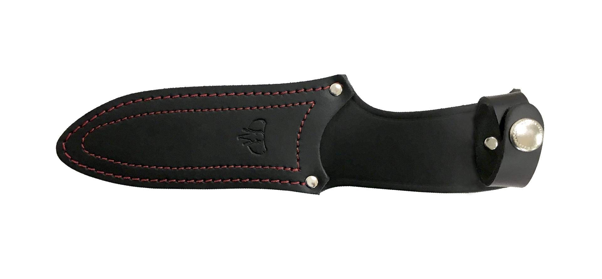 Cudeman Cuchillo 119-M hoja de acero inoxidable ACX-380 de 13 cm empuñadura de micarta negra de 12 cm para caza, pesca, supervivencia y bushcraft + Portabotellas regalo