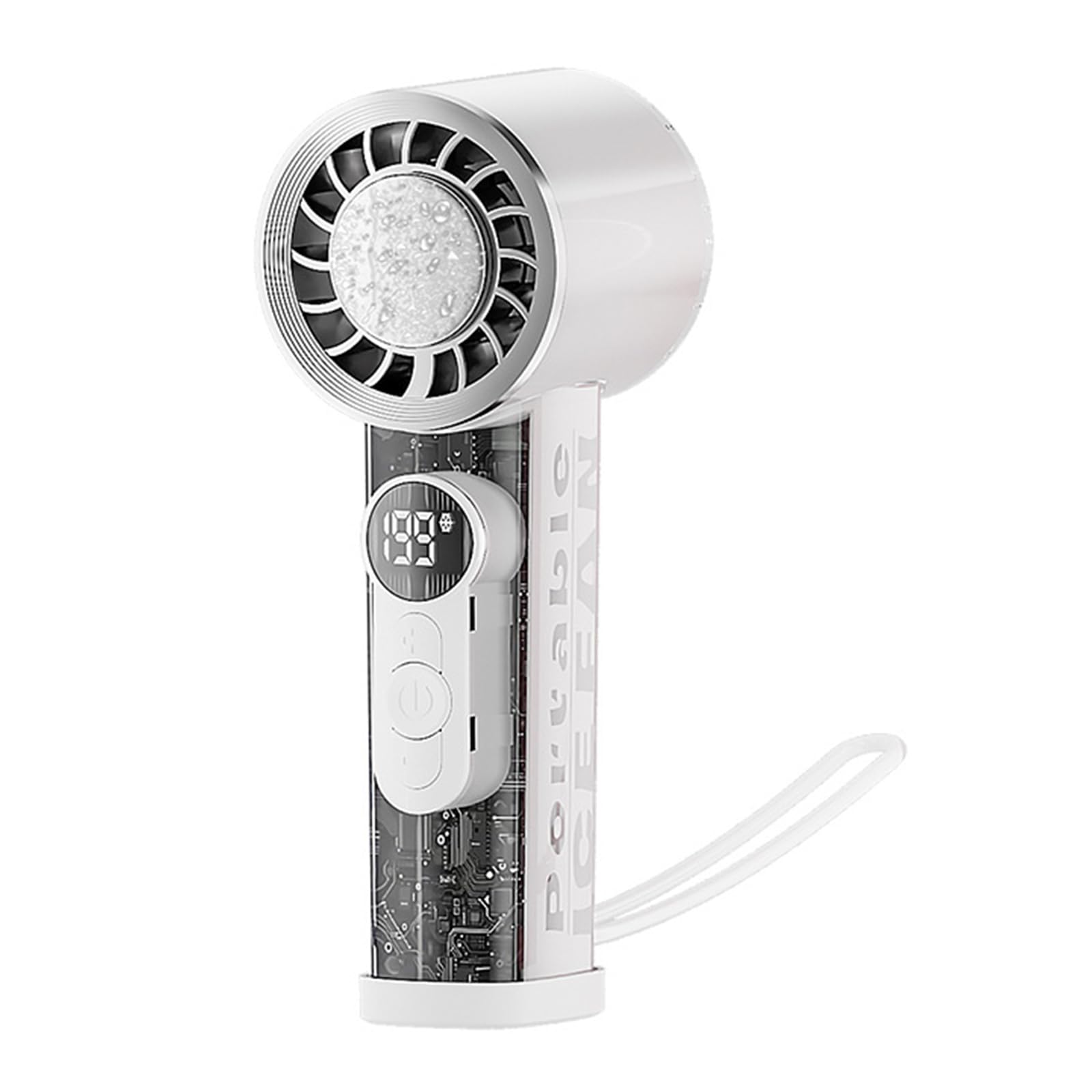 FROMCEO Portable Handheld Fan Rechargeable Clear Shell Cooling Fan for Outdoor Activities, Travel, Working Easy to Carry Rechargeable Cooling