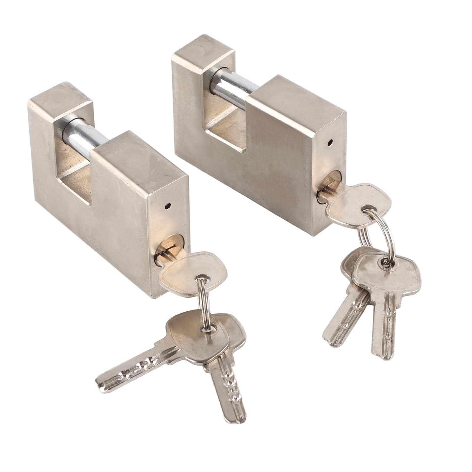 Lokta na Kłódki Ciężkiej, 2PCS High Security Monoblock Lock z Klawiszami, Kłódka na Zewnątrz do Garażowego Kontenera Wysyłkowego