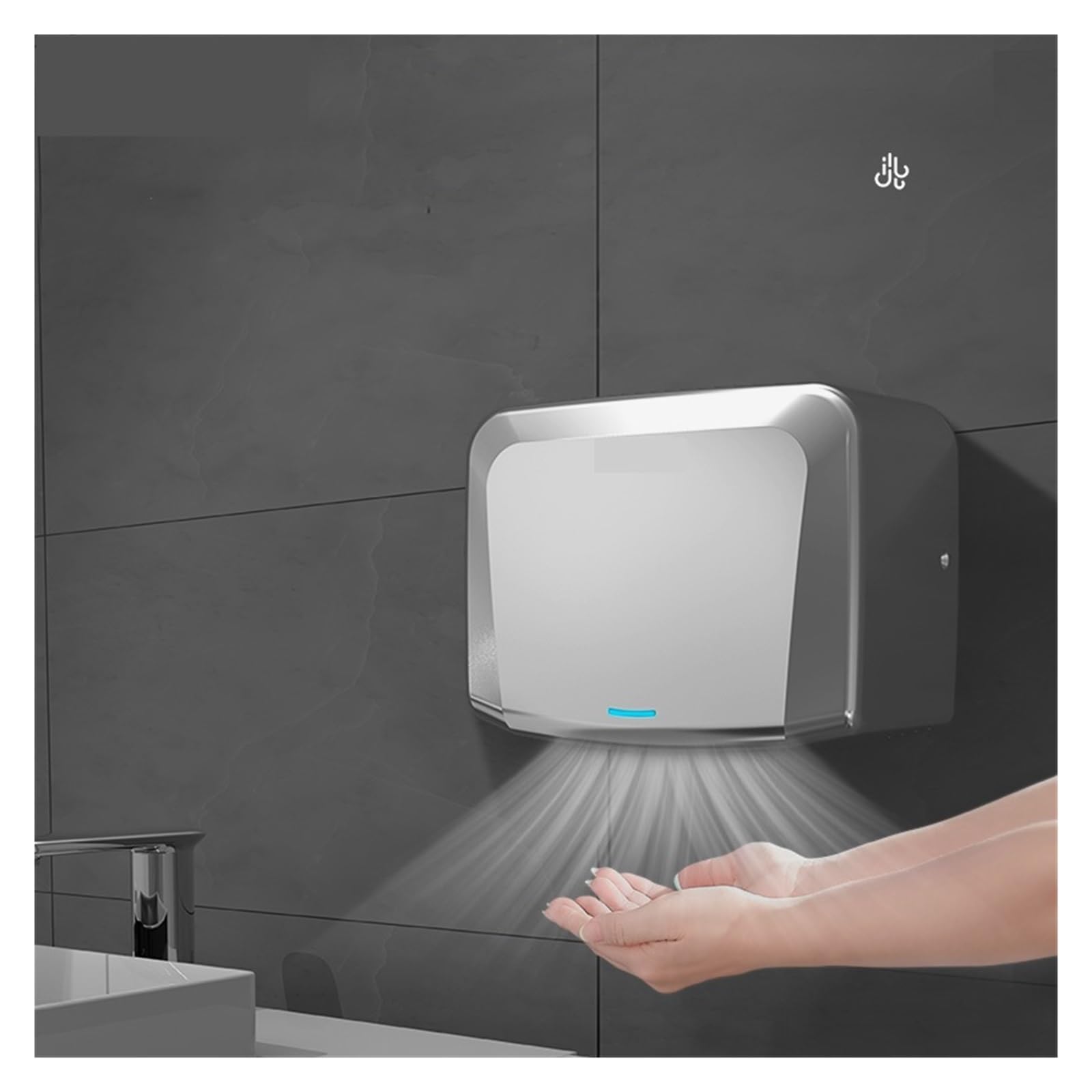 Automatyczna suszarka do rąk z filtrem HEPA 304SS Jet, szybki gorący zimny wiatr do komercyjnej, łazienkowej indukcyjnej suszarki do rąk(Hand dryer2)
