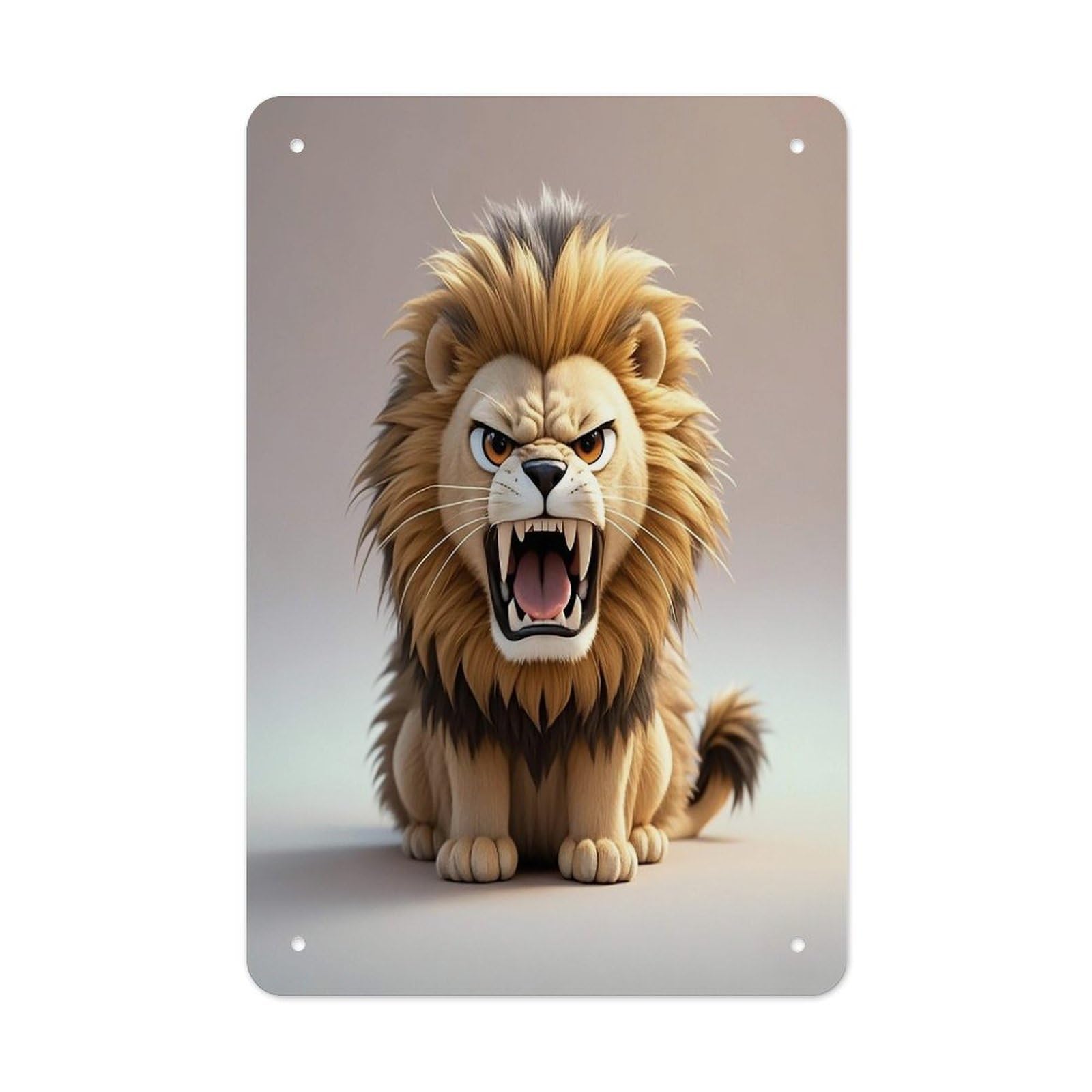 Lion Metal Tin Sign Funny Vintage Metal Signs Metal Art Poster Man Cave Decor Retro Tin Sign for Home Office Kitchen Bar Cafe Garden Wall Decor 11.8 X 7.9 Inch