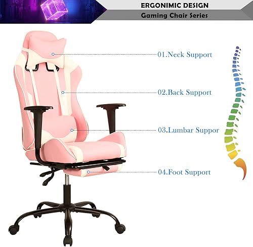 Miniatura 6 de Silla de juegos para adultos con reposapiés, silla de PC, silla de jugador, silla de juegos, silla de juegos económica, silla de escritorio