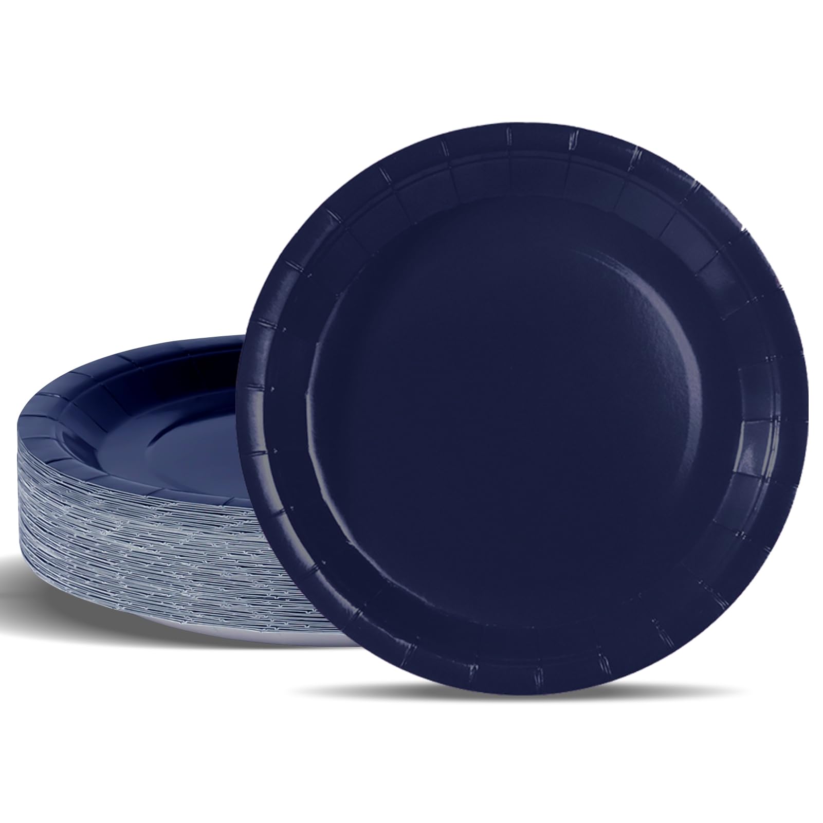 PYAILI Party Paper Plates, 50-Pack Disposable Navy Blue Plates, 23 Centimetres-9 Inch — image 1