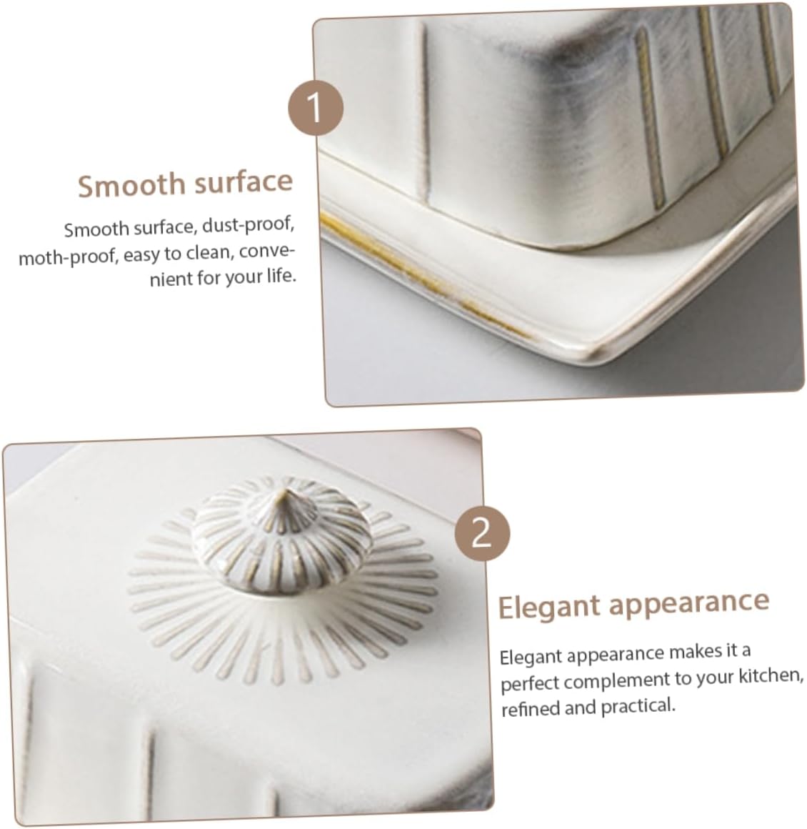 Ceramic Butter Dish with Lid Food Service Plate and Cheese Box White Porcelain Dessert Box for Parties Kitchen and Family Gatherings