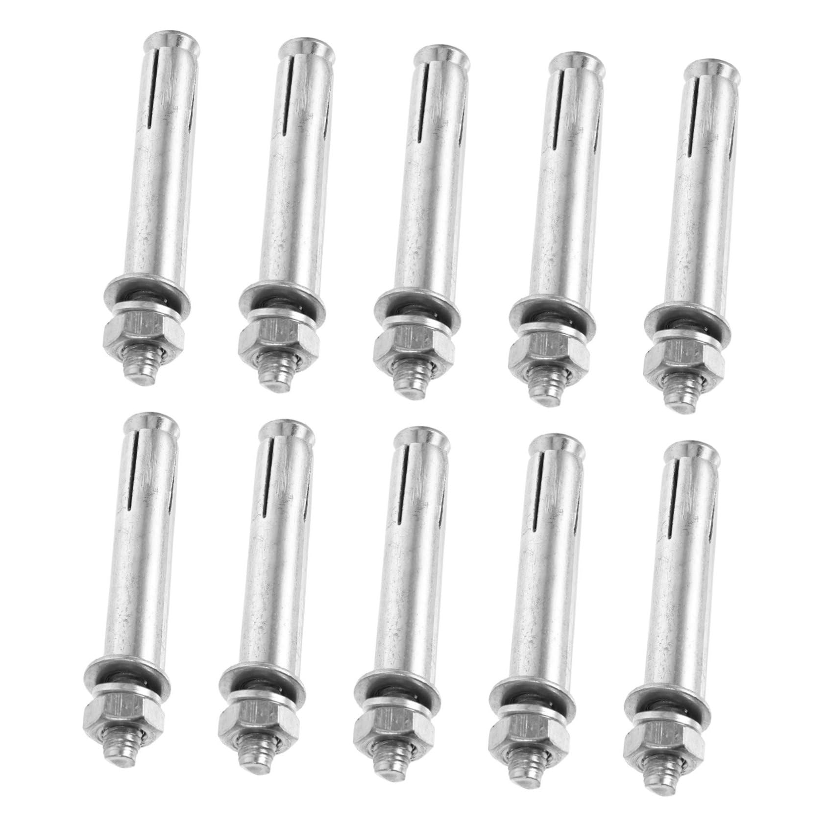 FUNOMOCYA 10pcs Small Expansion Screws Multi-use Steel Bolts for Home Repair Projects M8x80