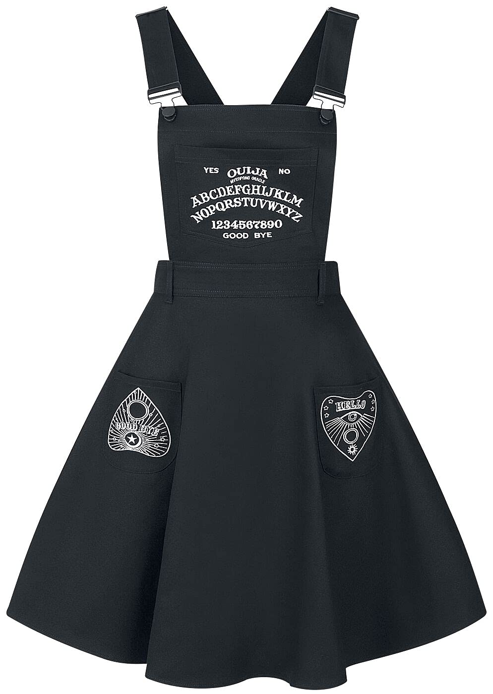 Hell Bunny Women's Black Samara Pinafore Dress