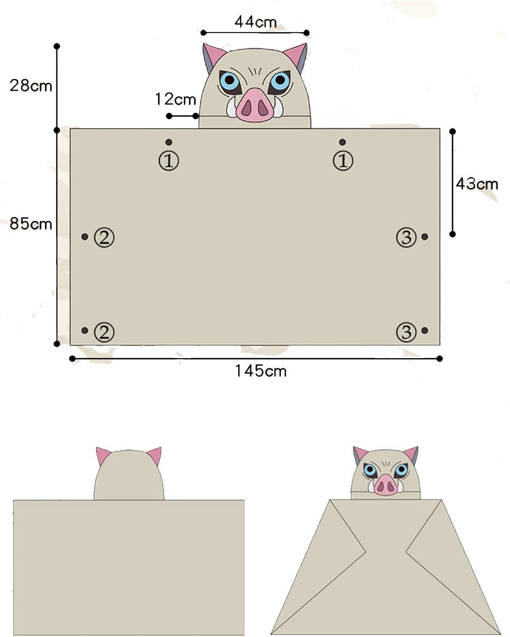1791's lady Inosuke Hashibira Cosplay Costume Cloak Fanart Cape