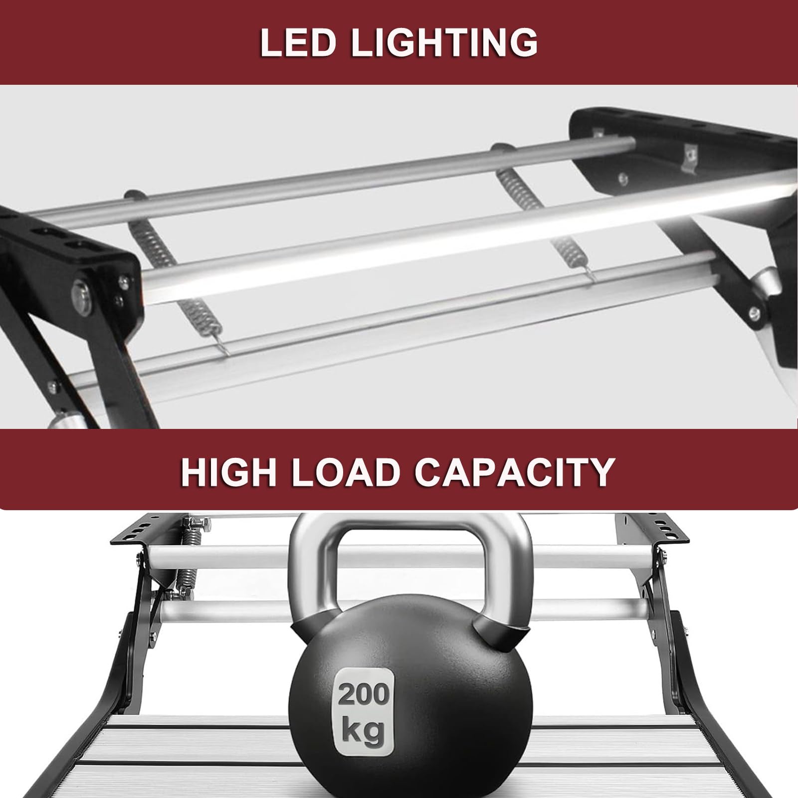 Scalino Inferiore Ingresso Porta Camper, Sgabello Camper, Scalini Pieghevoli In Lega Alluminio Camper, Capacità Carico 440 Lbs 200 Kg, Per Camper Autocaravan Caravan Single-layermanual(withlight)