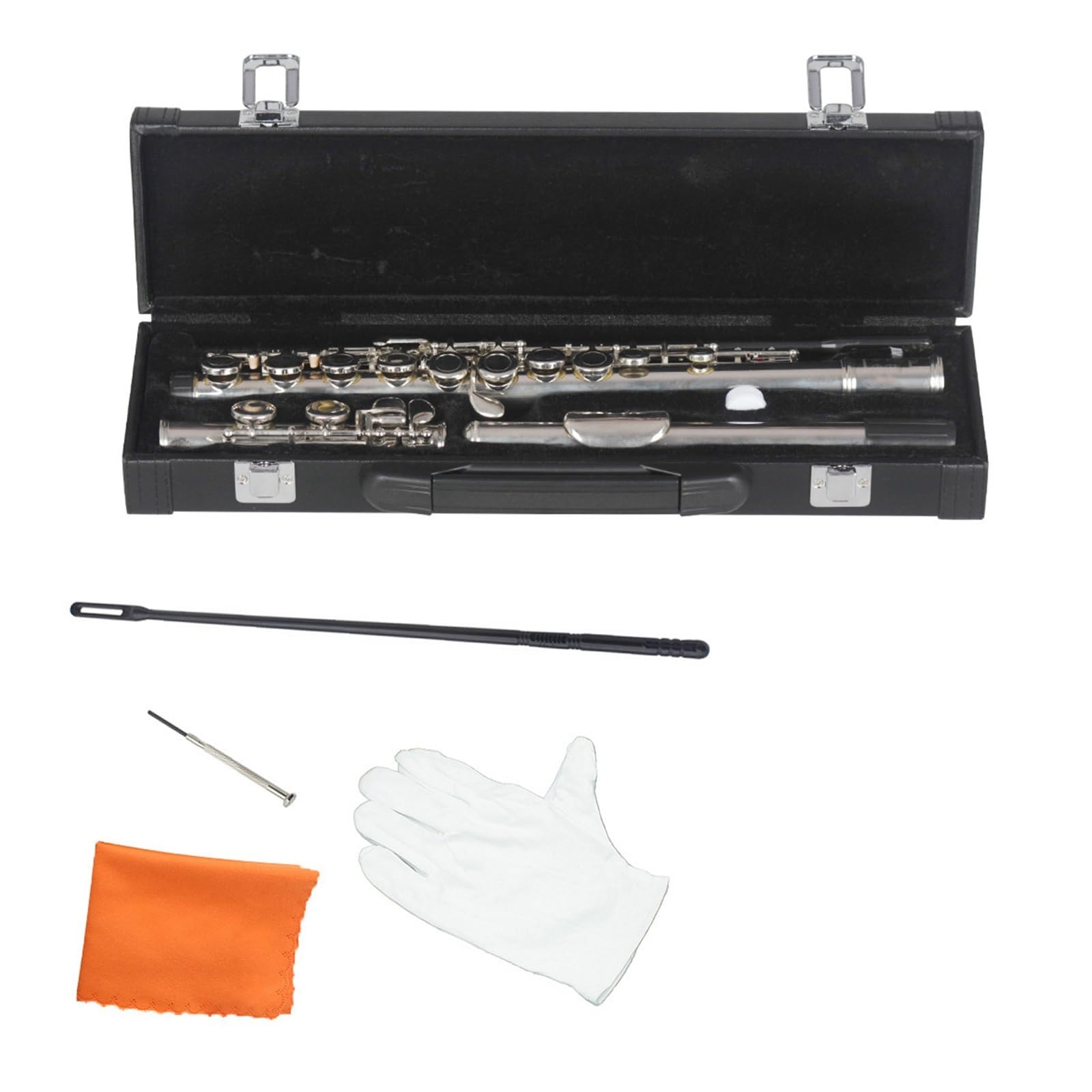 Flûte Traversière Nickelée 16 Trous Clé C E Instrument De Jeu Pour Débutant Et Adulte Flûte Pour Adultes