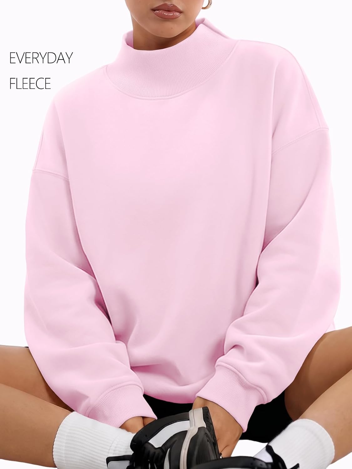  Womens Mock Neck Sweatshirts Oversized Pullover Fall Outfits thumbnail