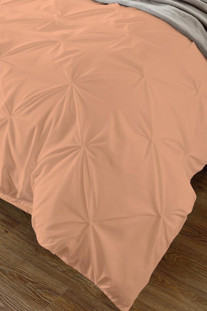 Stylish Pinch Pleated 1 PCs Decorative Duvet Cover(Chocolate, Full/Queen) Luxurious 100% Egyptian Cotton 400 Thread Count
