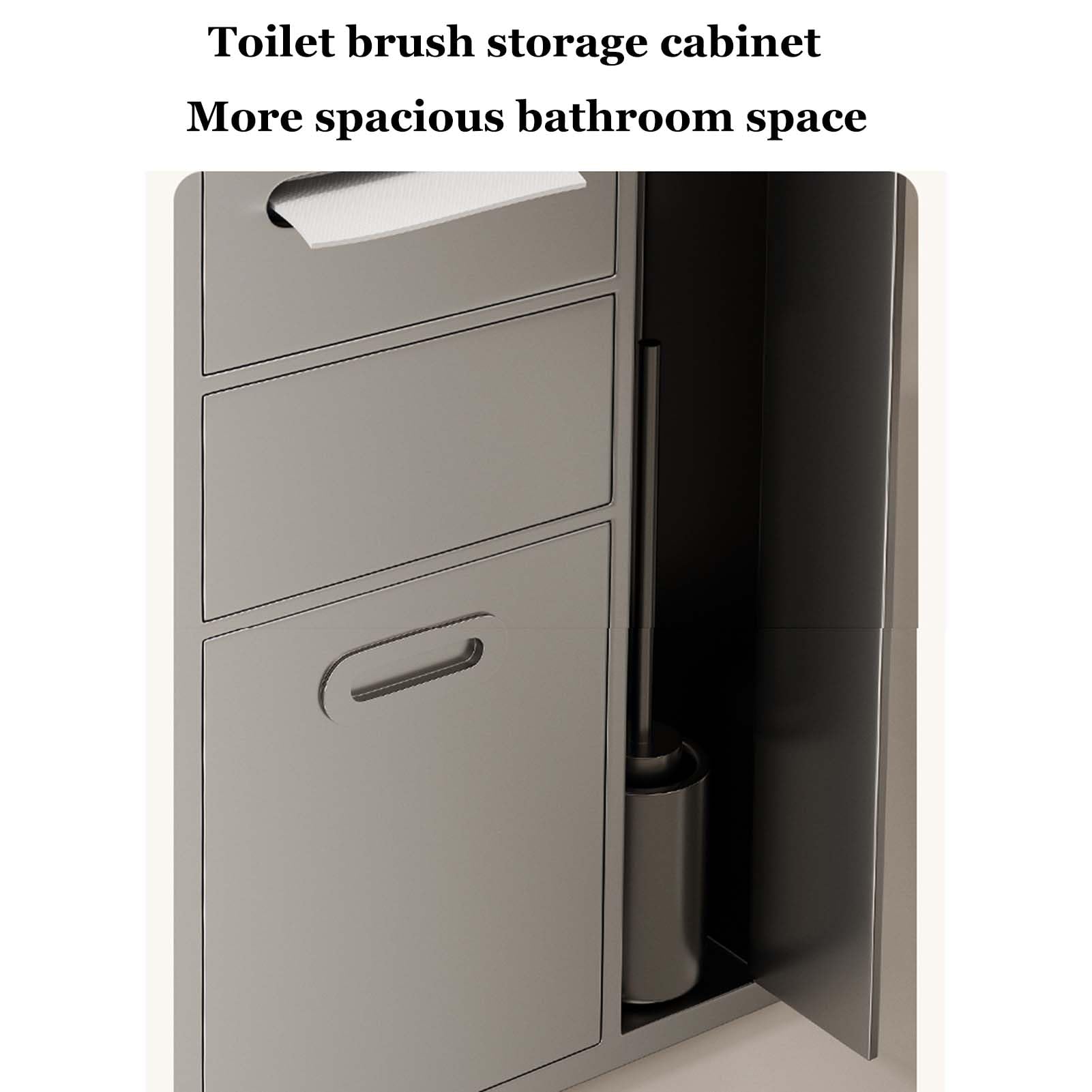 Almacenamiento de ducha esquinero impermeable – Cubo de basura montado en la pared, soporte de papel higiénico y cepillo – perfecto para baños, cocinas y hoteles – Diseño que ahorra espacio