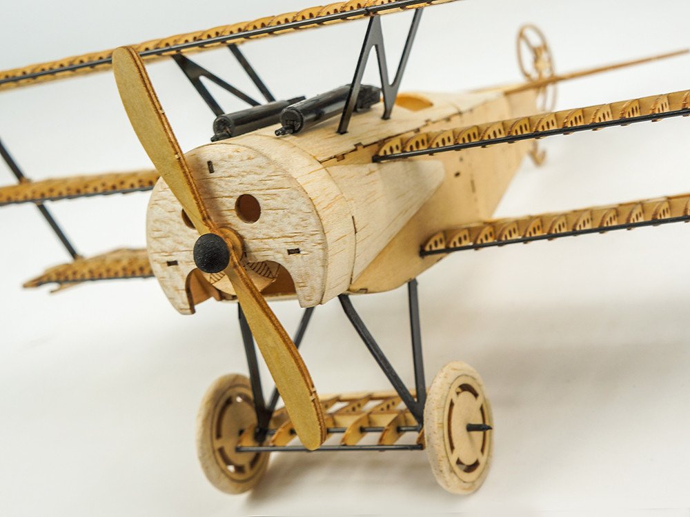 Woodcraft Kit di costruzione di legno tagliato al laser Balsa Fokker DRI aeroplano Model Building Kits