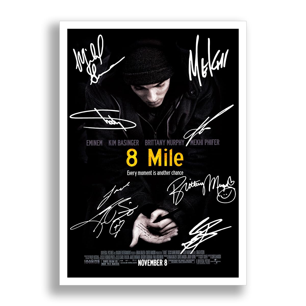 Mounted Gifts 8 Mile Cast autografato A4 poster stampa fotografica