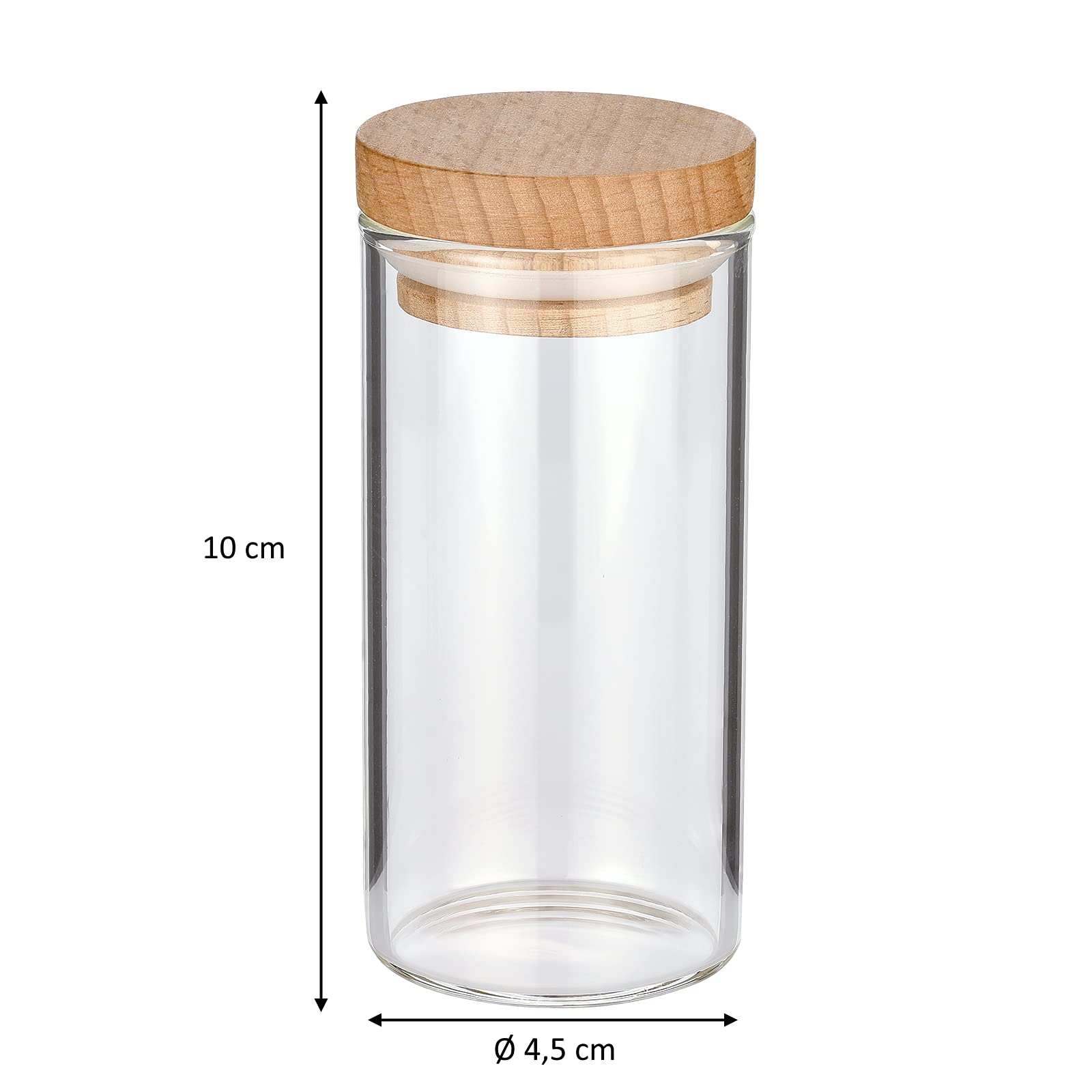 Zassenhaus Étagère à épices en hêtre avec 6 bocaux en borosilicate