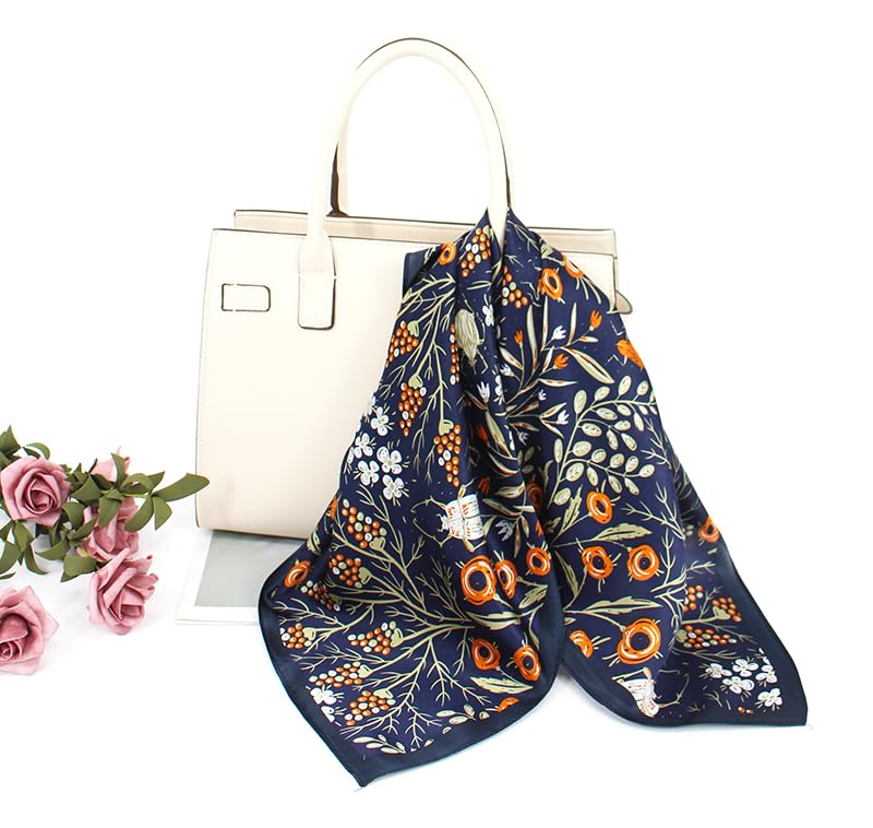 Image of ANDANTINO 100% Mulberry Silk Scarf -21 inch Square Neckerchief with Gift Packed