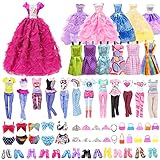 【Qualitätsmaterialien】Barbie kleidung Sets sind alle aus hochwertigen weichen Stoffen, gut verarbeitet, klar geschnitten und gut zu tragen. Barbie zubehör kleidung Schuhe, Taschen und andere Accessoires sind aus hochwertigem Kunststoff, ungiftig, geruchlos und frei von schädlichen Substanzen, um die Gesundheit der Kinder zu gewährleisten. Sie können barbiekleidung mit Vertrauen kaufen.