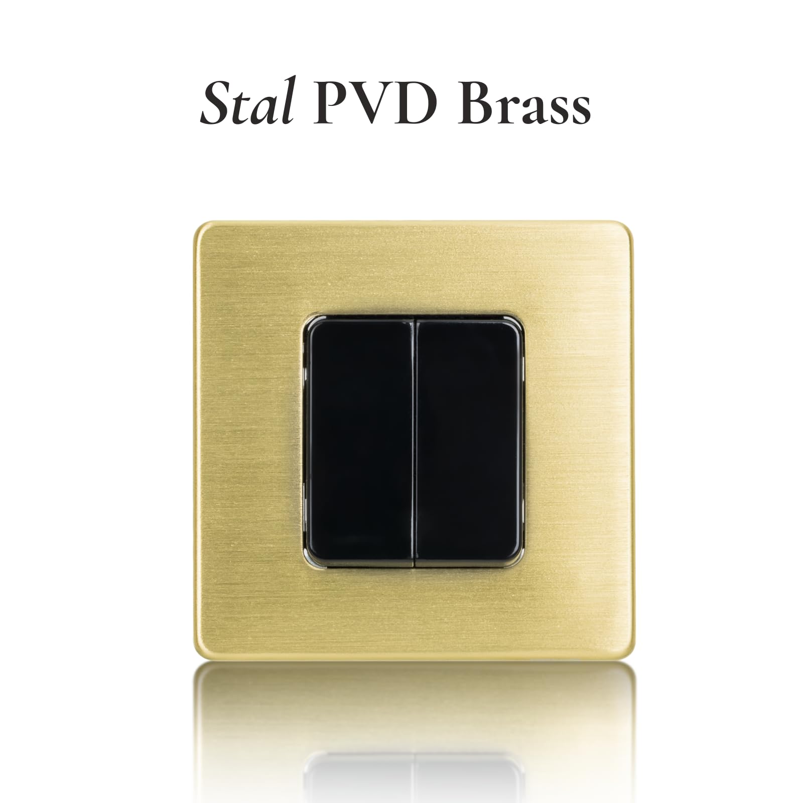 Włącznik Światła Podwójny Czarny Schodowy Stal Szczotkowana PVD Brass