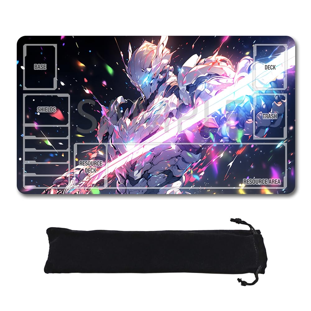 GCG Playmats with Zones - 24"x14" Unofficial GCG Card Game Mat New Player Compatible TCG Player Include Storage Bag (GAODA (11)-Zone)