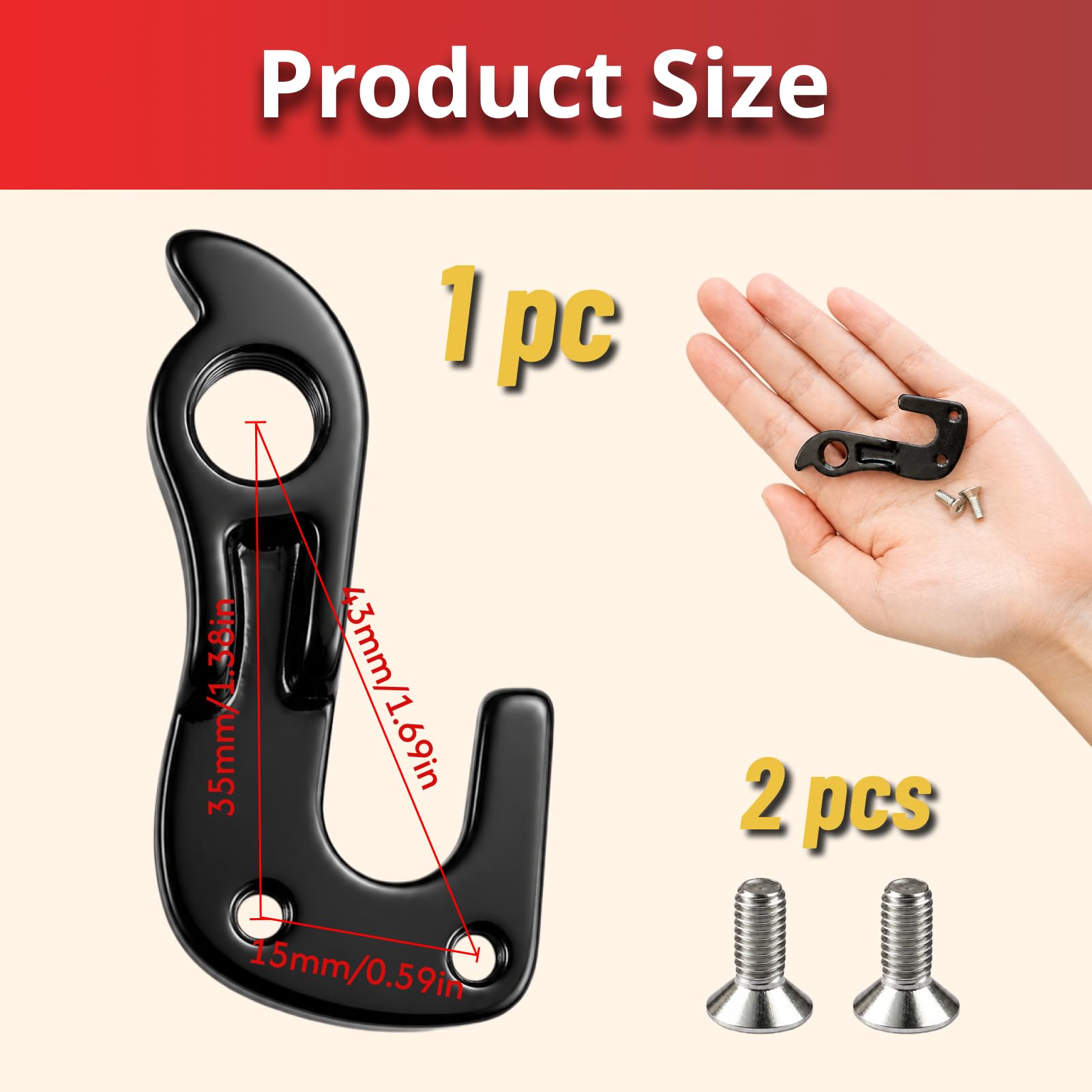 1 Pezzo Gancio deragliatore per Cube (forcellino), Ricambio per Telaio Bici, Fissaggio deragliatore Posteriore, Lega di Alluminio, Sostituzione precisa, Viti Incluse