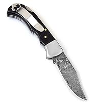 Vista 2 de 606H - Cuchillo de acero de Damasco - Cuchillo plegable de bolsillo con clip - Cuchillo personalizado hecho a mano - Cuchillo de bolsillo de Damasco