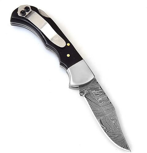 Miniatura 2 de 606H - Cuchillo de acero de Damasco - Cuchillo plegable de bolsillo con clip - Cuchillo personalizado hecho a mano - Cuchillo de bolsillo de Damasco