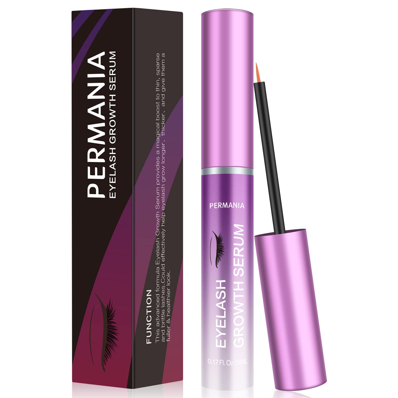 PERMANIA Lash Serum, Eyelash Growth Serum, Eyelash Enhancer Rapid Lash for Natural lashes, Lash Boost Serum for Longer, Fuller Thicker Lashes-5ml
