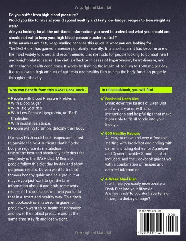 Miniatura 2 de DASH Cookbook 600 Healthy DASH Diet Recipes with 28 Days Meal Plan for Busy People