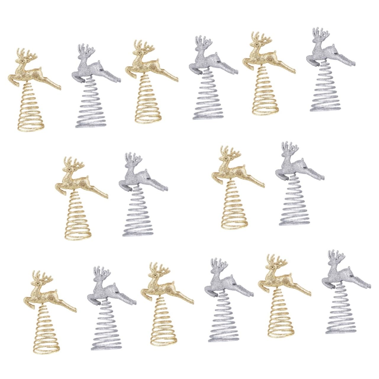 MAGICLULU 8 Sätze Elch Baumspitze Stern Baumspitzen Baumschmuck LED Baum Weihnachtsbaum Sternspitze Weihnachtsbaumspitze Herbstschmuck Weihnachtsbaumspitze Hut Weihnachtsband 2 Stück * 8