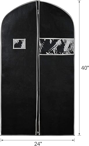 Vista 18 de Syeeiex Bolsa de traje de 40 pulgadas, juego de 5 bolsas de ropa para colgar ropa, bolsas para hombres o mujeres, bolsas de ropa para trajes