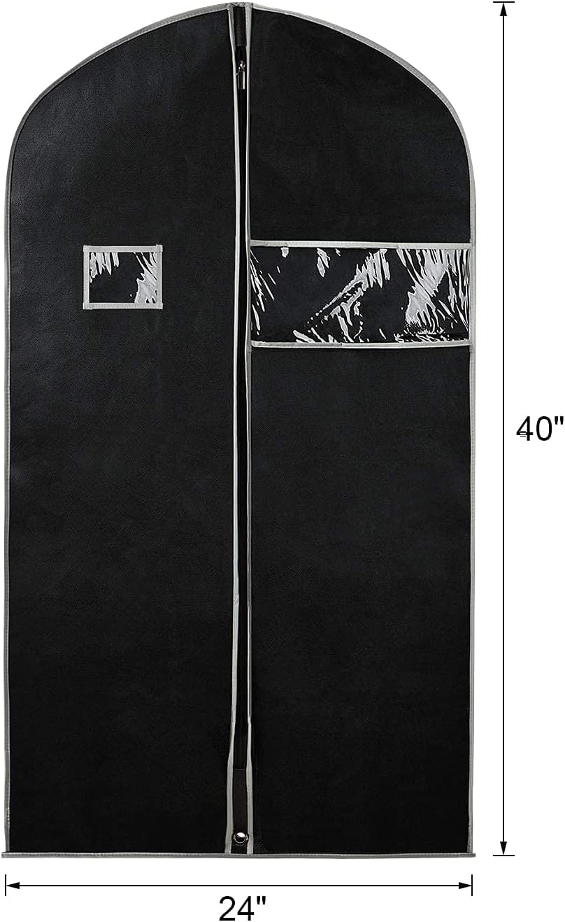 Syeeiex Bolsa de traje de 40 pulgadas, juego de 16 bolsas de ropa para colgar ropa, fundas de trajes para hombres o mujeres, bolsas de ropa para almacenamiento de trajes, camisas, camisetas y, SY0578