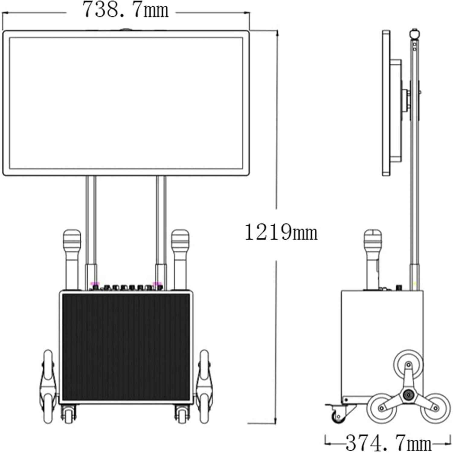 Macchina per Karaoke Portatile, Altoparlante PA Portatile Bluetooth da 32" con 2 microfoni Wireless, Schermo Touch Intelligente antiriflesso, Altoparlante LED a Colori