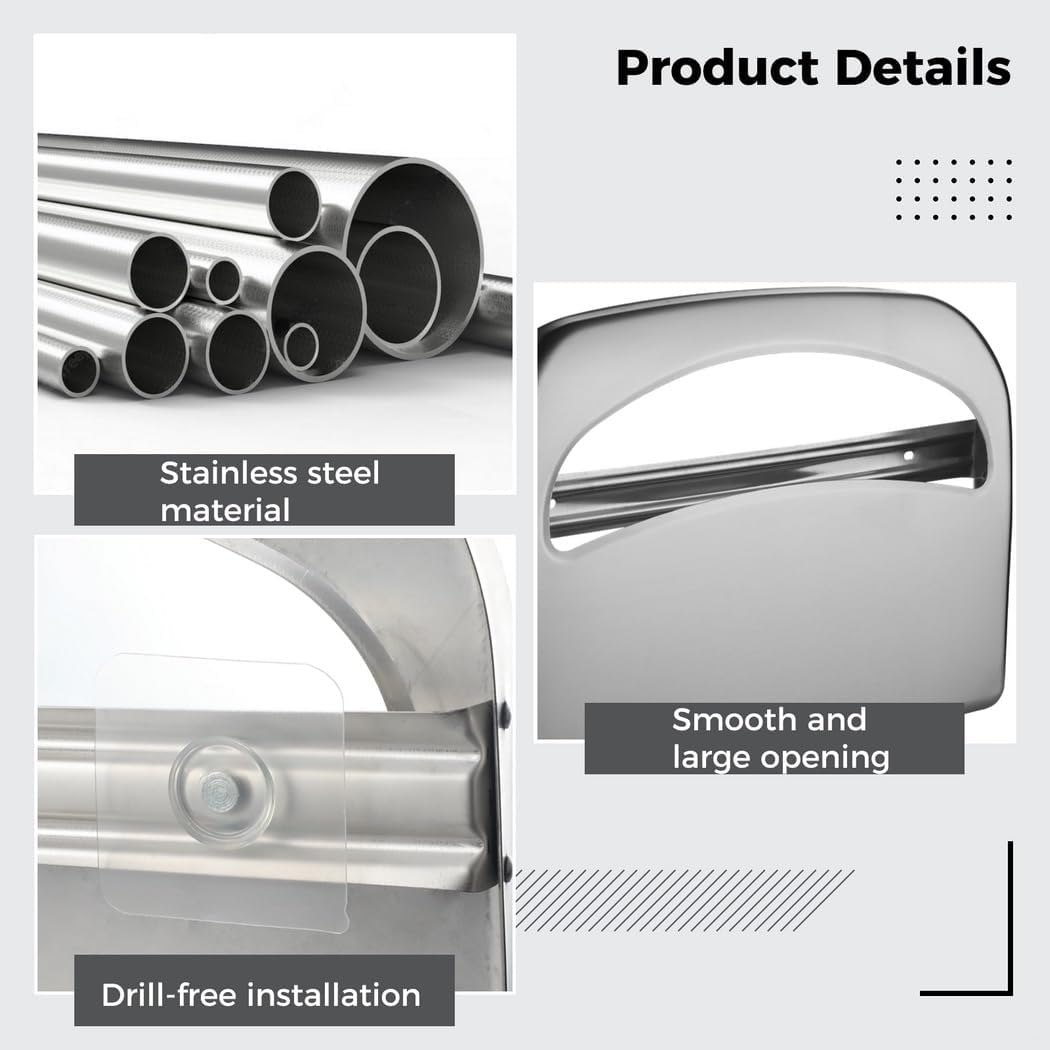 Wall-Mounted Toilet Seat Cover Dispenser: Stainless Steel Holder For Various Environments