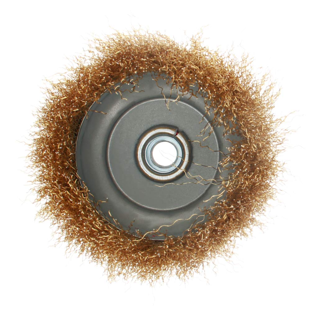Utoolmart Średnica 125 mm szczotka druciana zestaw szczotek szlifierki kątowej 0,3 mm śr. włosie stalowy drut skręcony węzeł i zaciśnięty drut szczotka do usuwania rdzy czyszczenie 5 szt
